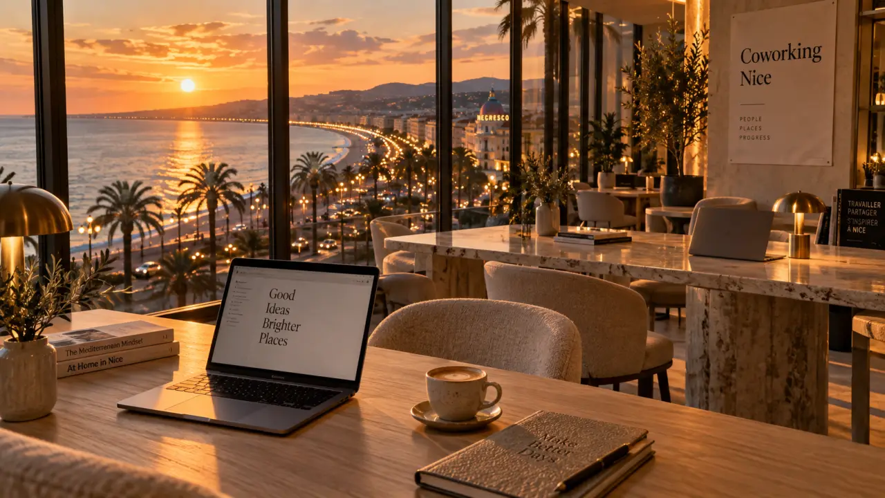 Coworking Nice : bureau près de la mer et de la gare, ambiance golden hour