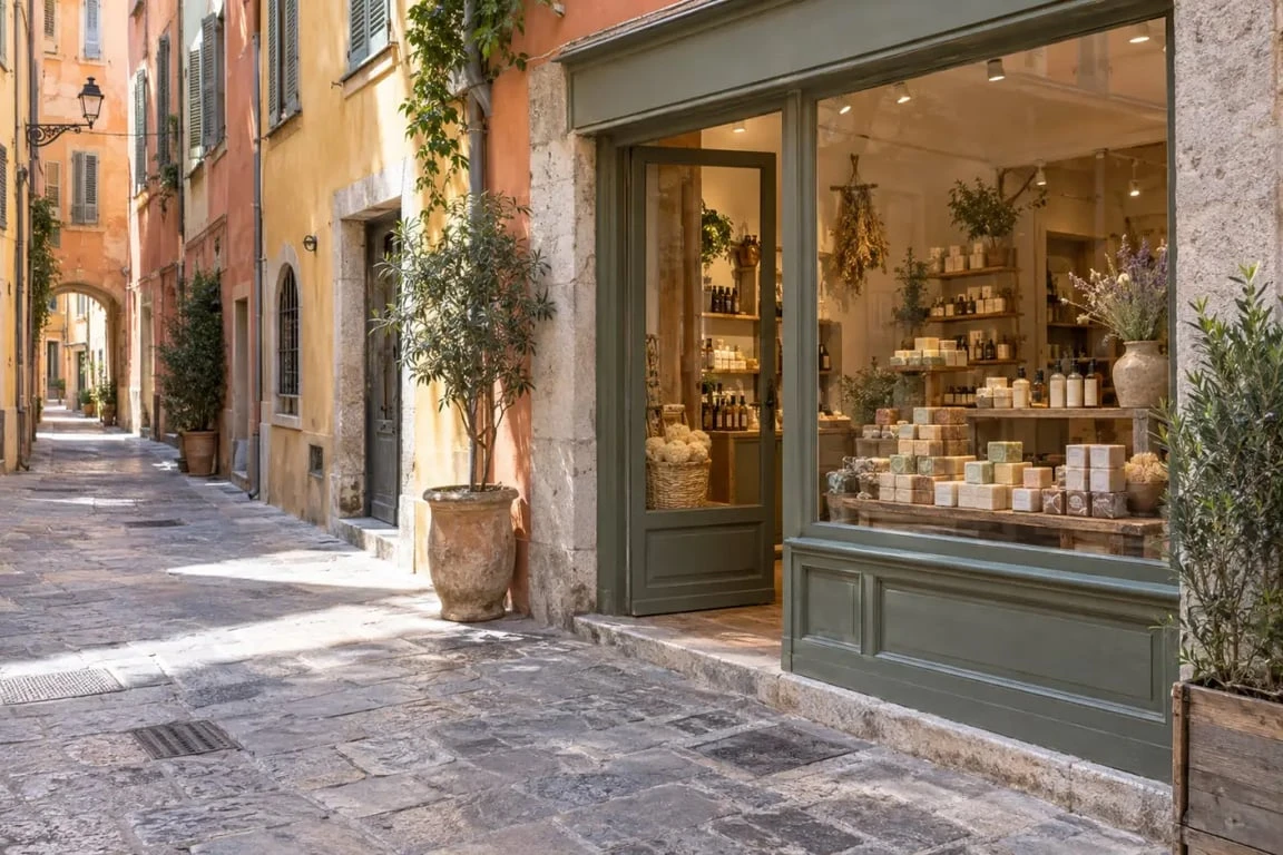 Savonnerie Vieux Nice dans une ruelle du centre historique