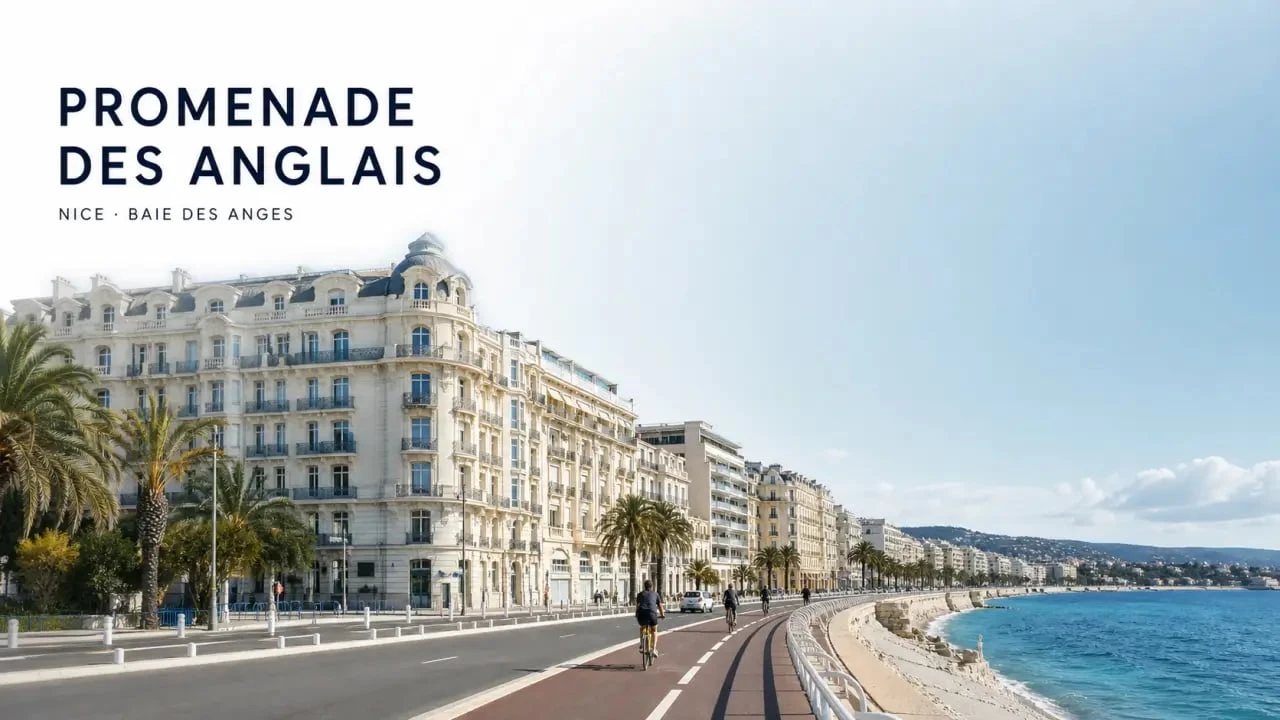 Immobilier sur la Promenade des Anglais à Nice avec appartements en bord de mer et architecture Belle Époque