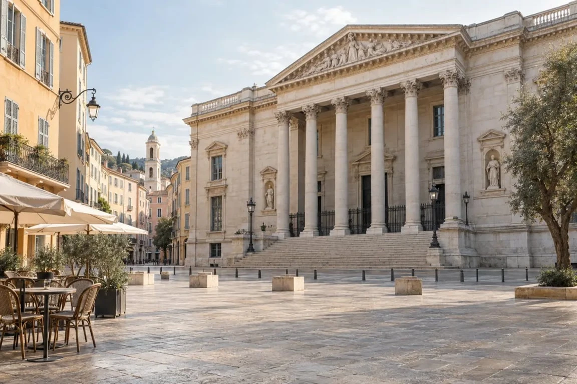 Café face au Palais de Justice dans le Vieux Nice