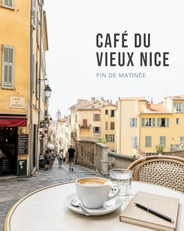 café nice sur une terrasse du Vieux Nice avec café de spécialité