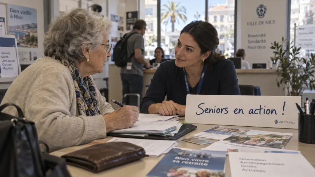 Seniors nice : dame en accueil à Nice, échange pour démarches et activités