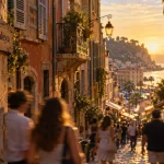 Vieux nice plan : ruelles dorées vers la Baie des Anges, Cours Saleya