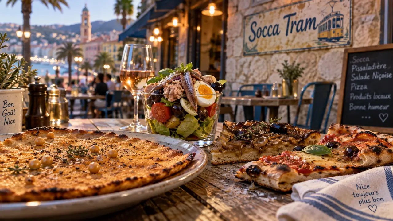 Socca Tram Nice : socca et spécialités niçoises sur terrasse